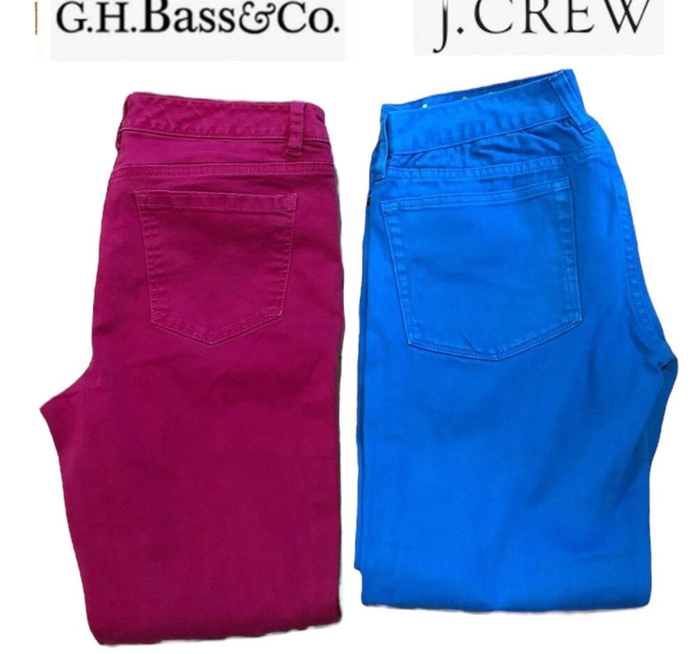 J. Crew blue pants & Bass pink jean/ pants bundle size 6